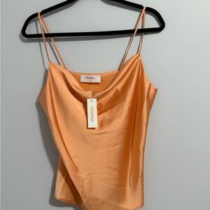 Renee C. Tangerine Satin Camisole
